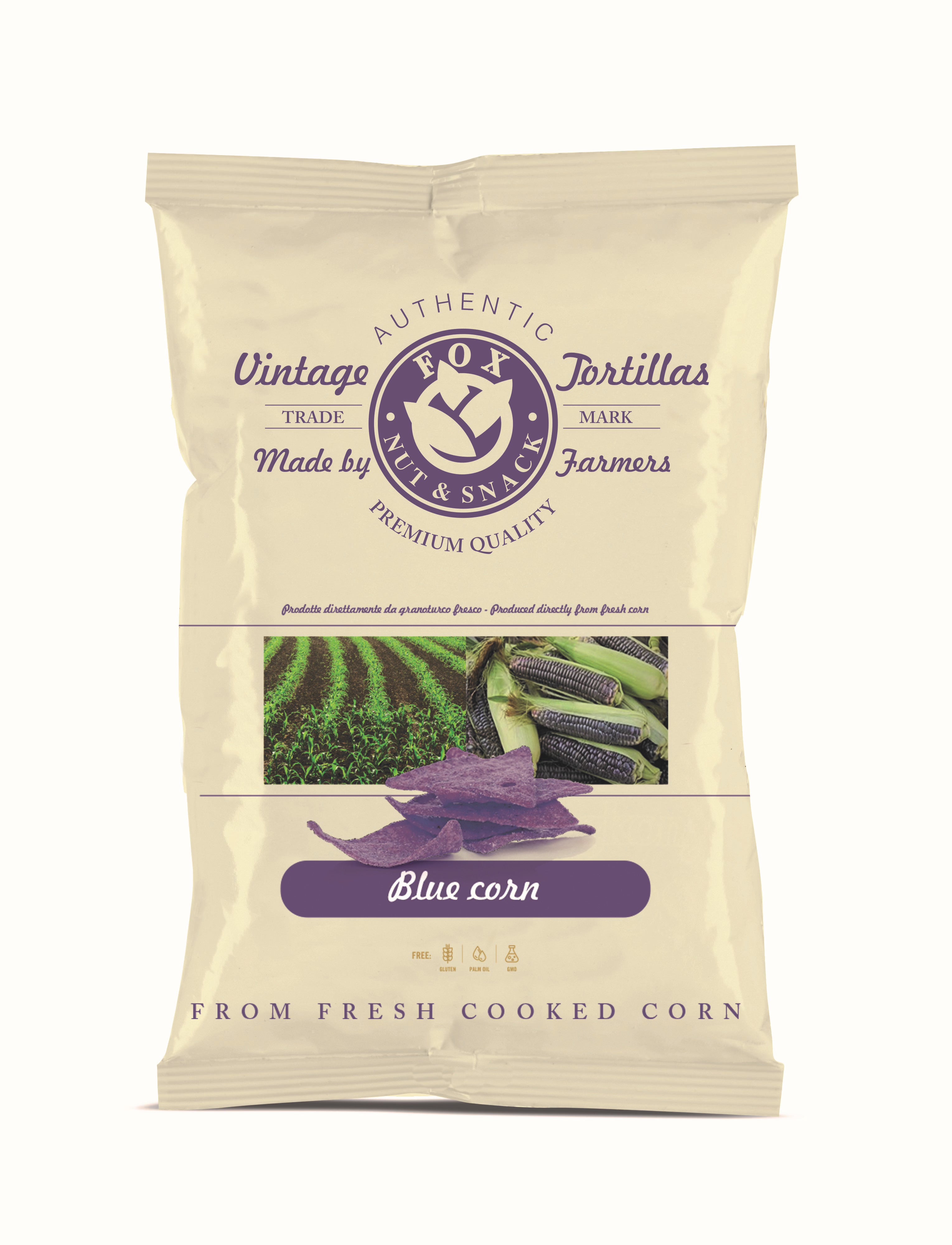 Fox blue corn tortilla chips 125g