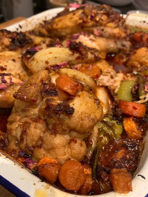 Harissa chicken and cauliflower