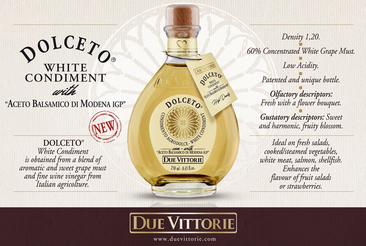 New product launch: Due Vittorie Dolceto white balsamic - Artisan Olive Oil Company