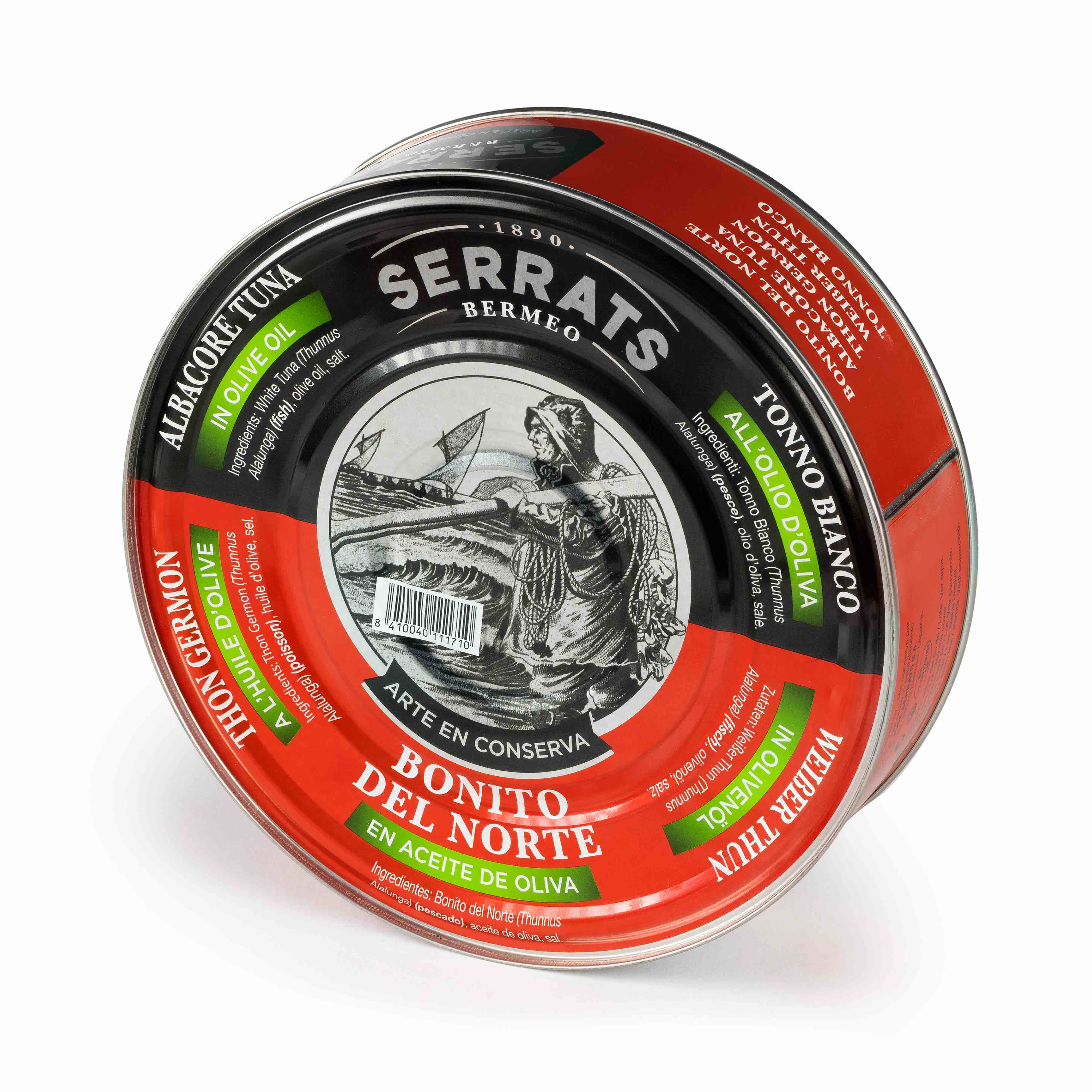 Serrats White Tuna (Bonito del Norte or Albacore) MSC from the Bay of Biscay in Olive Oil Net weight 1.8kg  canned tuna