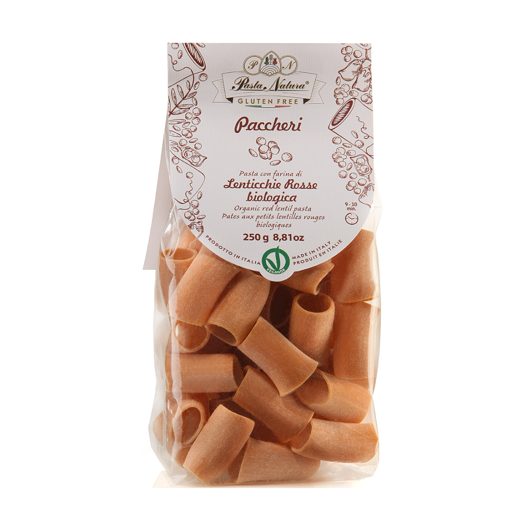 Pasta Natura organic gluten free red lentil and rice paccheri 250g