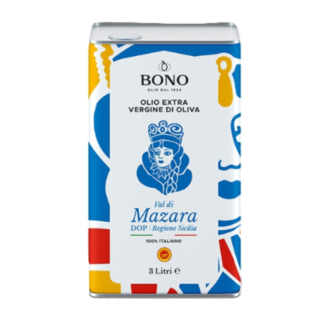 Bono PDO Val di Mazara Sicilian Extra Virgin Olive Oil 3 litres tin