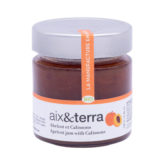 aix&terra organic apricot jam with calisson 240g - Artisan Olive Oil Company