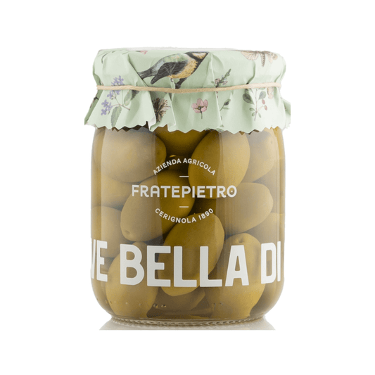 Fratepietro Bella di Cerignola Green olives in Brine - Artisan Olive Oil Company