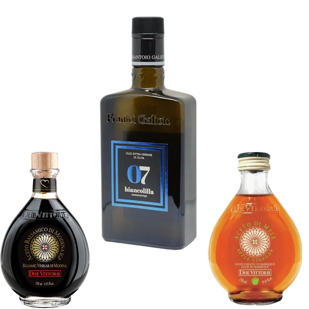 Buy our Italian Gourmet olive oil and balsamic vinegar, a perfect Christmas gift