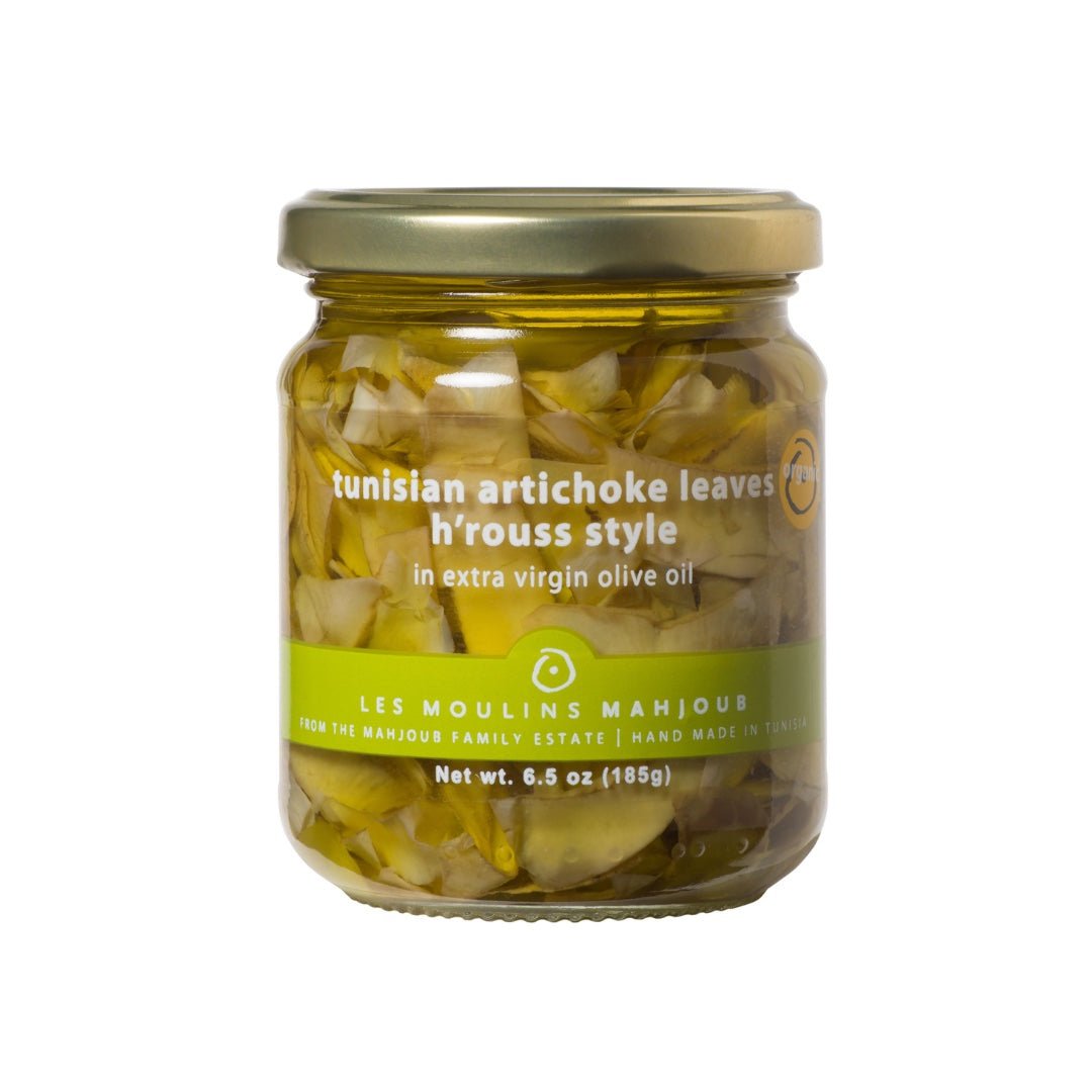 Moulins Mahjoub Organic Artichoke Leaves H'rouss Style in Extra Virgin Olive Oil - Artisan Olive Oil Company