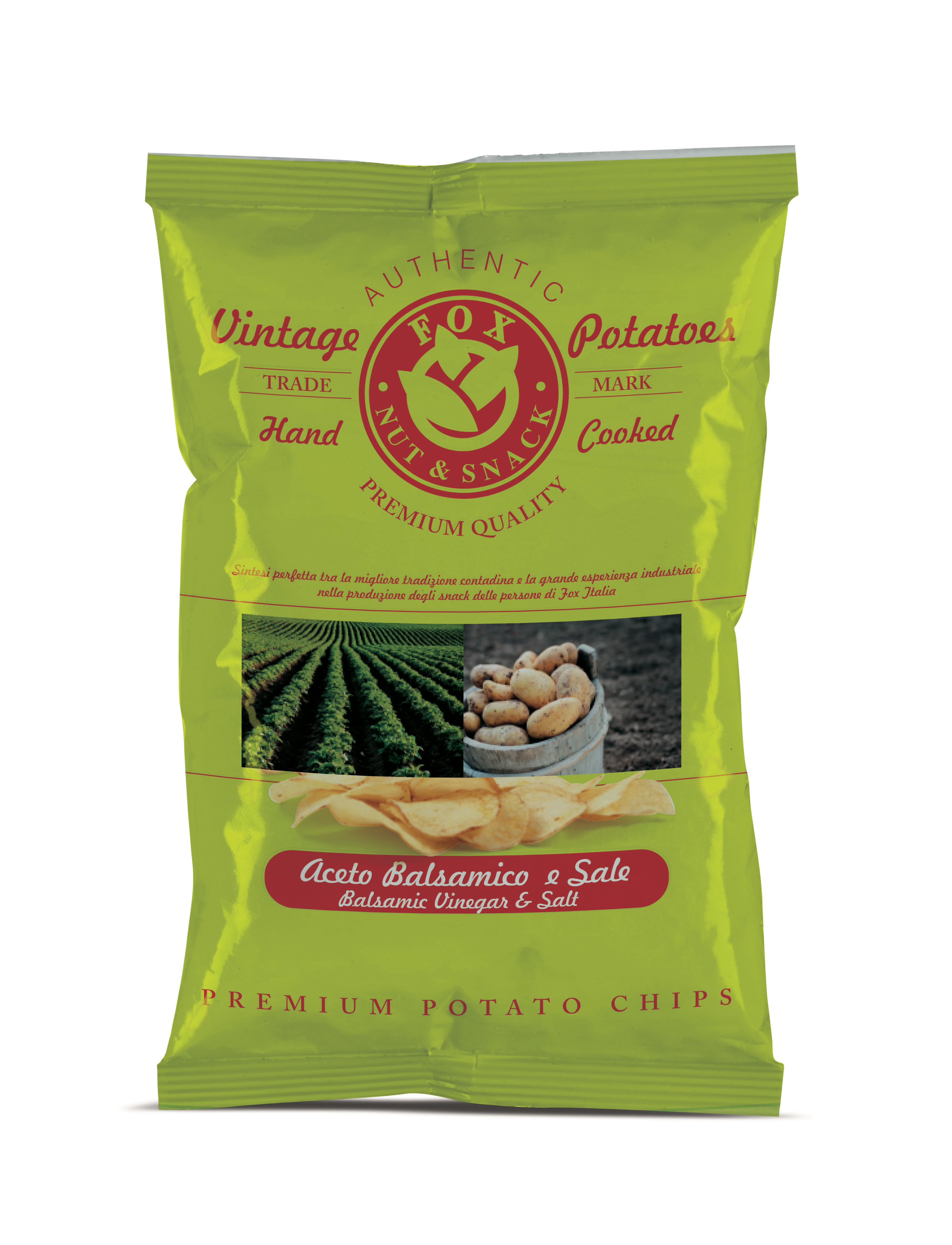 Fox Italian hand-cooked gourmet potatoes crisps with balsamic vinegar and sea salt 40g