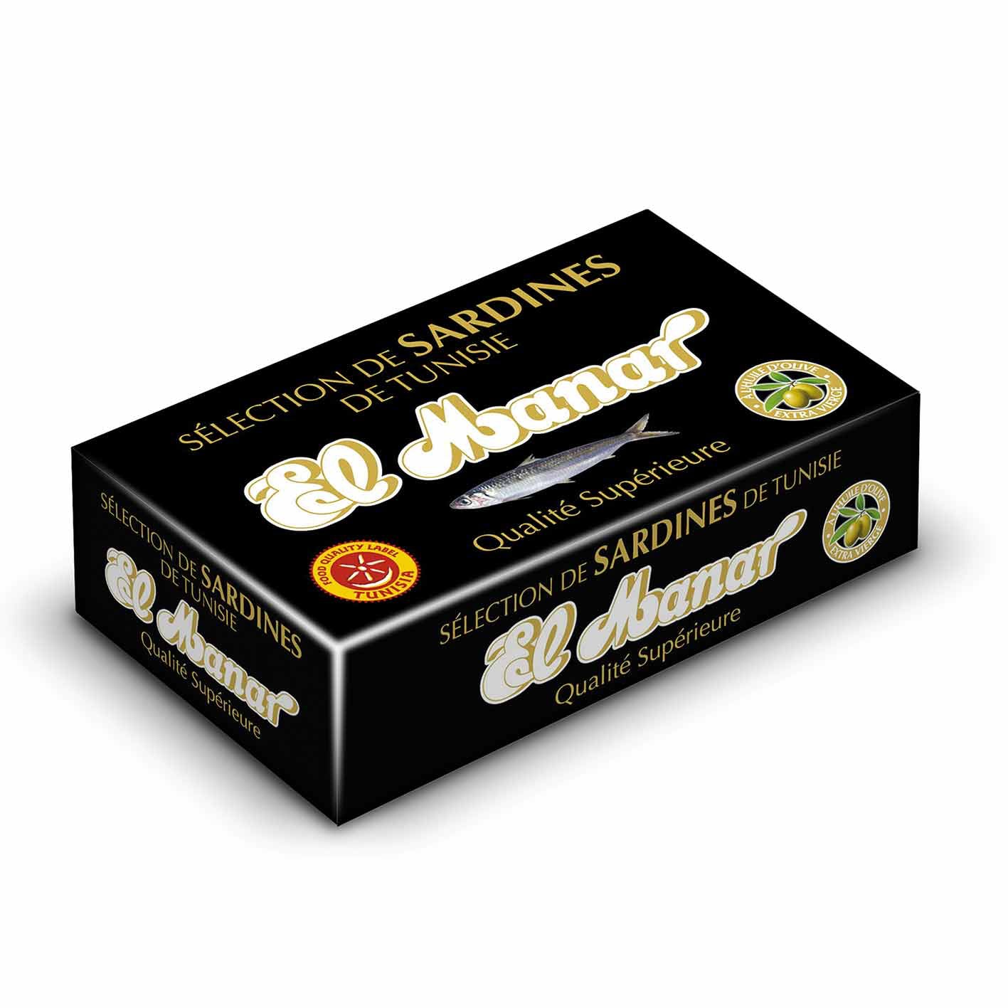 El Manar Selected Tunisian sardines in extra virgin olive oil 125