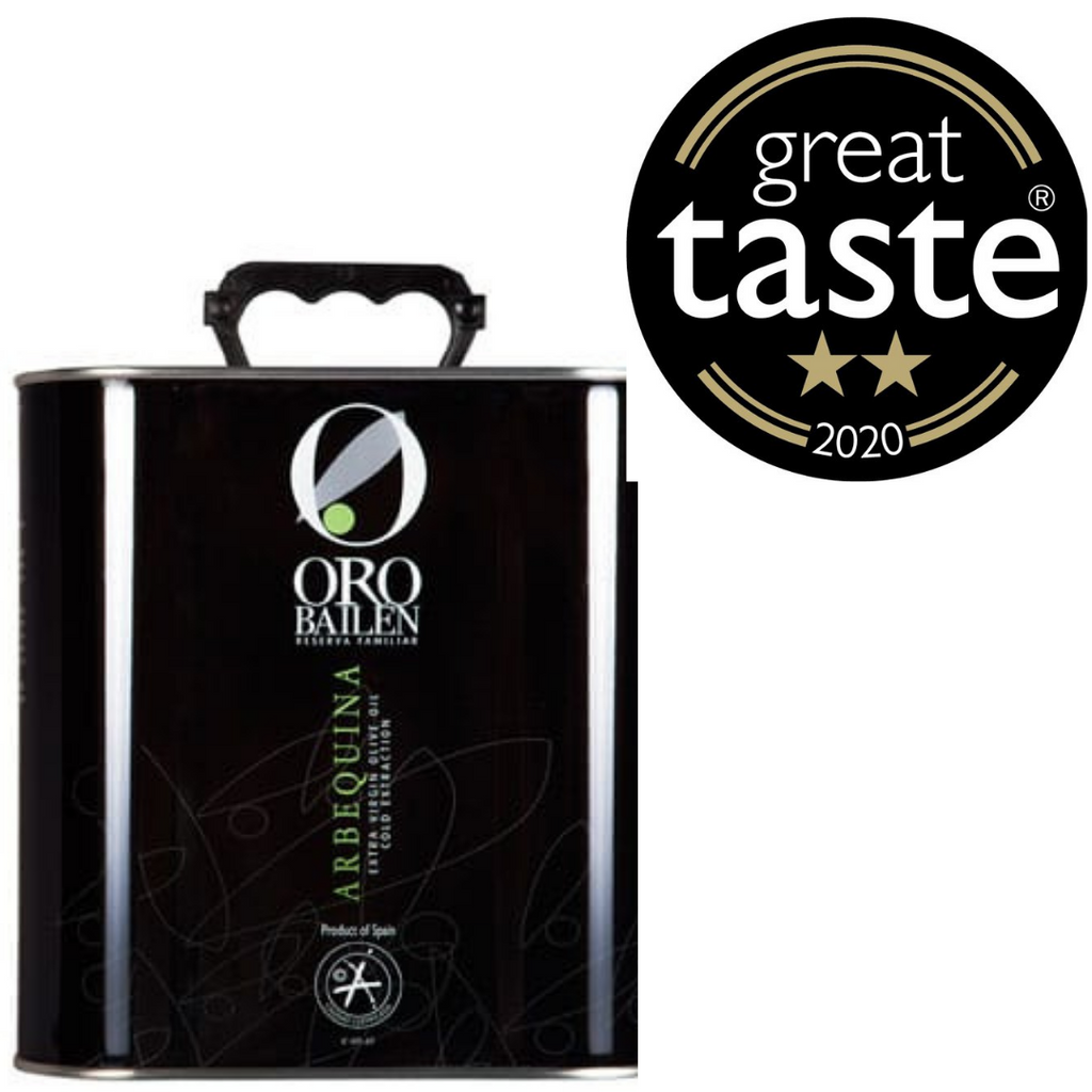 Oro Bailen Arbequina Extra Virgin Olive Oil 2.5 litres tin 2 Great Taste Star Award Winner 2020