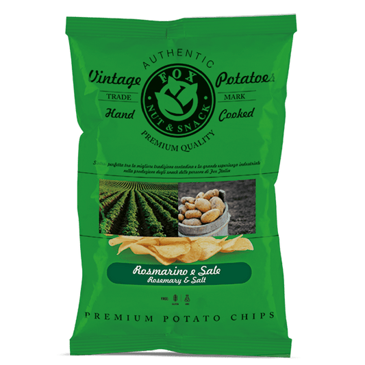 Fox Italian hand - cooked gourmet potatoes crisps with rosemary and sea salt 120g - Artisan Olive Oil Company