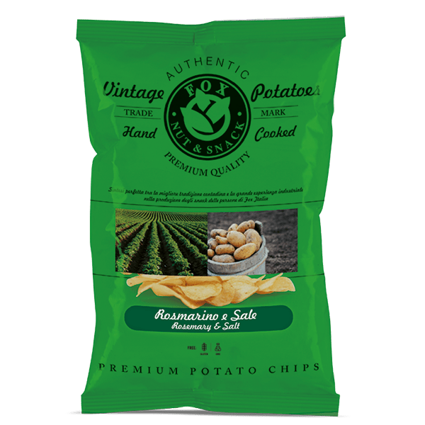 Fox Italian hand - cooked gourmet potatoes crisps with rosemary and sea salt 120g - Artisan Olive Oil Company
